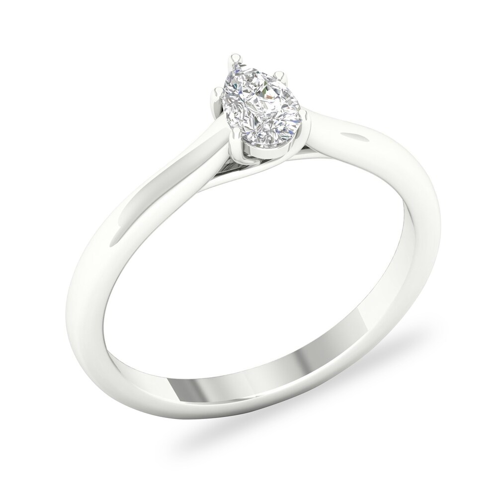 Diamond Solitaire Ring 1/3 ct tw Pear-shaped 14K White Gold (SI2/I) 8vOO3vVS