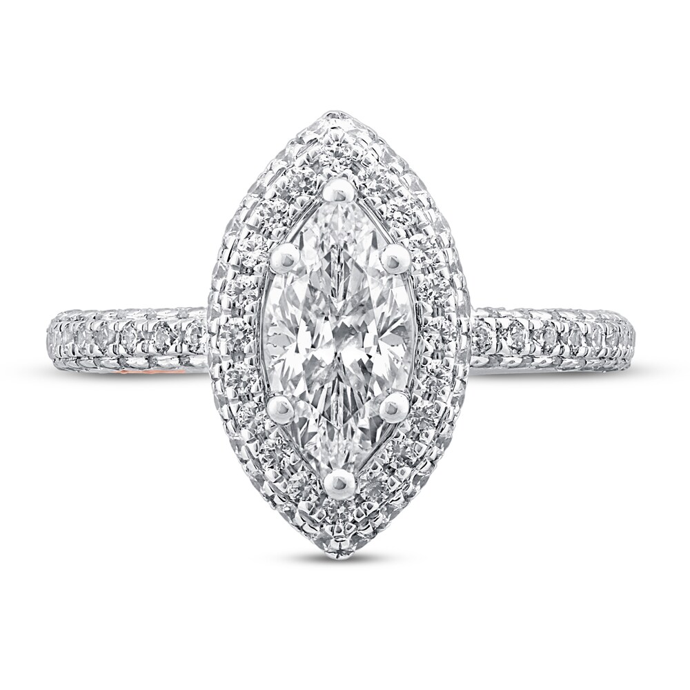 Pnina Tornai From Earth to Sky Diamond Engagement Ring 1-7/8 ct tw Marquise/Round 14K White Gold 8y0YQhFn