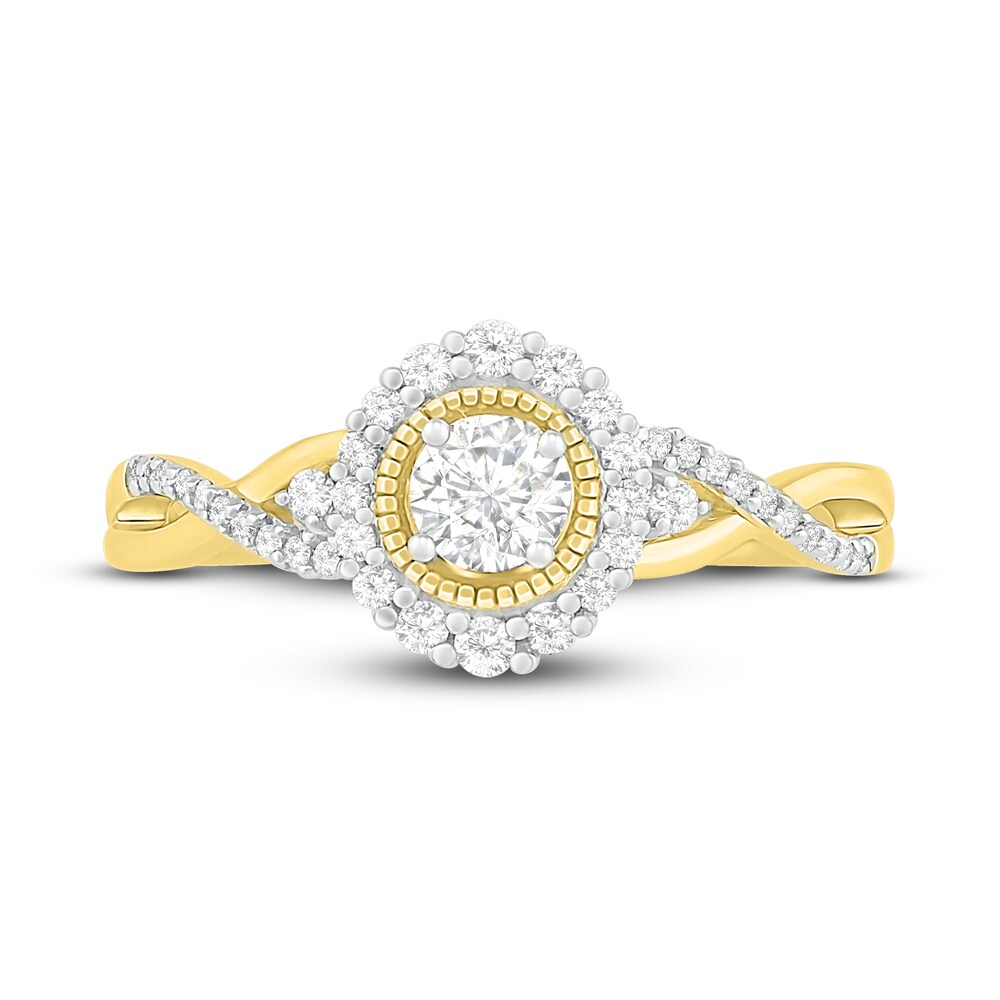 Diamond Engagement Ring 3/8 ct tw Round 14K Yellow Gold 92LaiALP