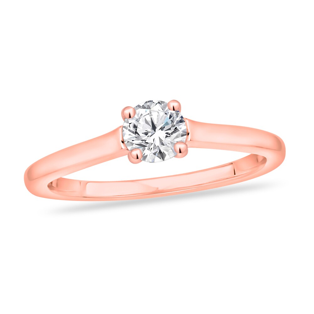 Diamond Solitaire Engagement Ring 1/2 ct tw Round-cut 14K Rose Gold (I2/I) 9O3DrhQq [9O3DrhQq]