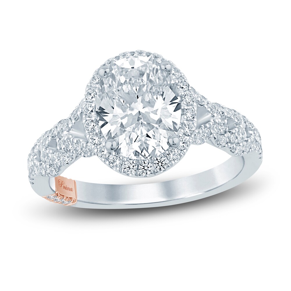 Pnina Tornai Lab-Created Diamond Engagement Ring 2-3/8 ct tw Oval/Round 14K White Gold 9TB5teRU [9TB5teRU]