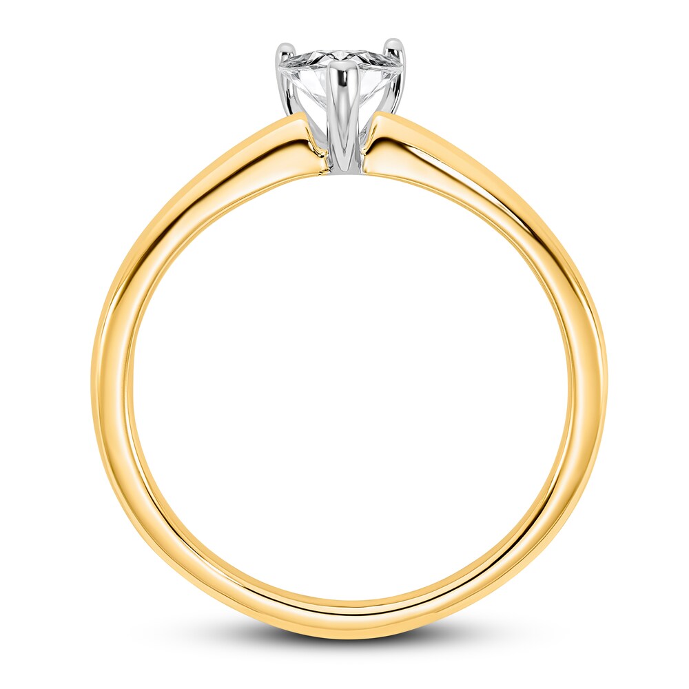 Diamond Solitaire Engagement Ring 1/2 ct tw Heart 14K Two-Tone Gold (I1/I) 9VYoF7P4