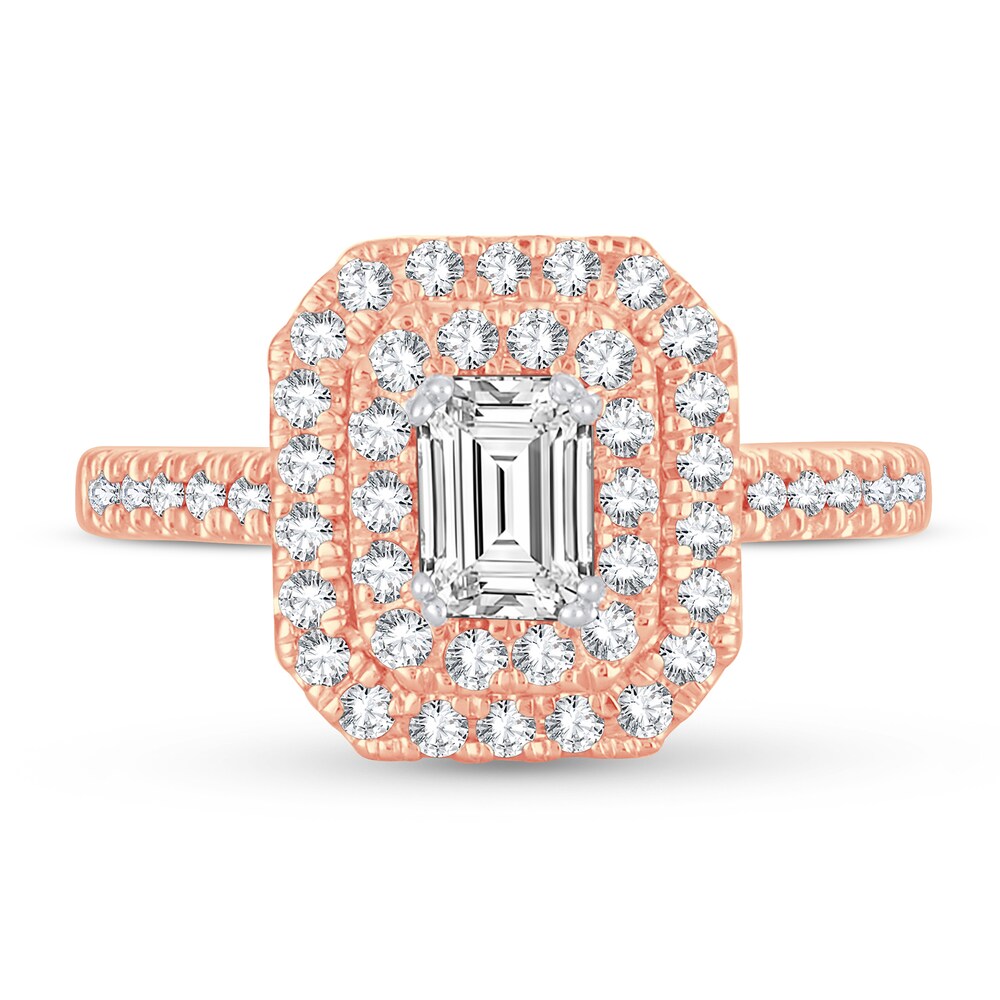 Diamond Ring 1 ct tw Emerald-cut 14K Rose Gold 9e6zqGtr