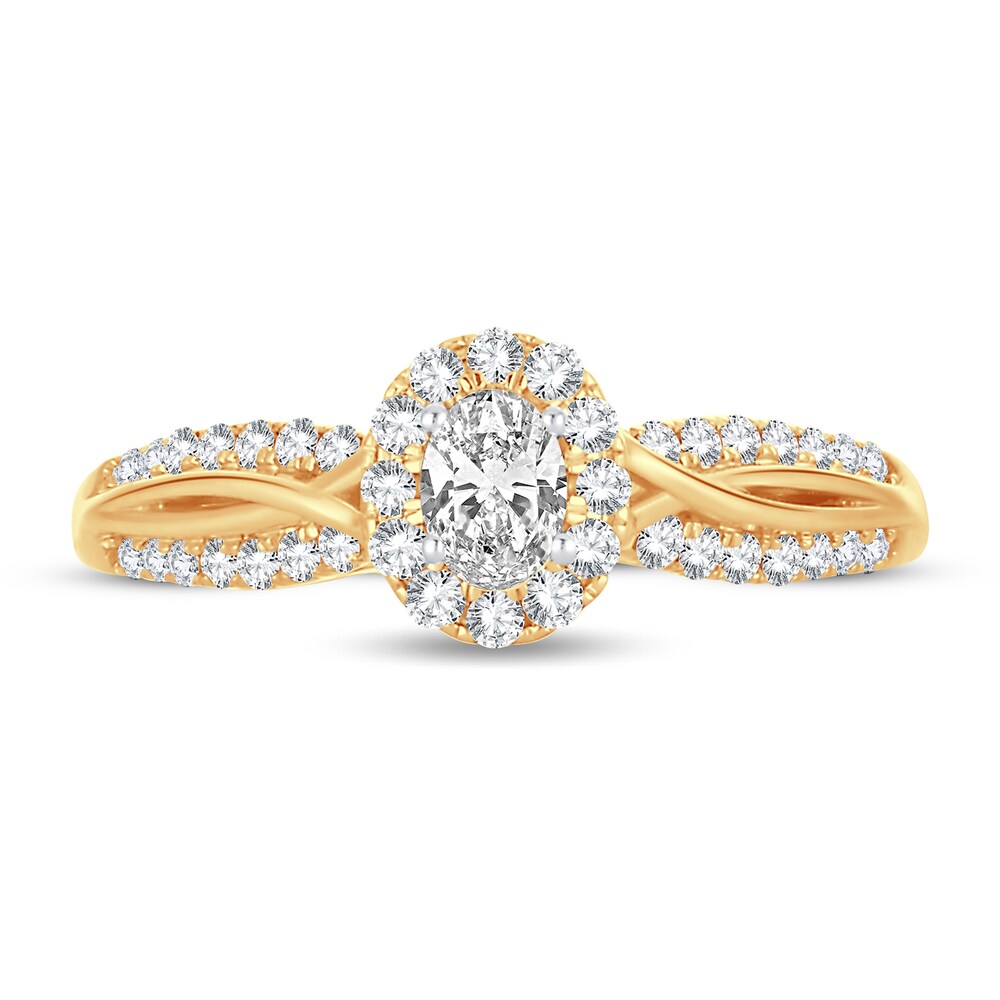 Diamond Ring 1/2 ct tw Oval 14K Yellow Gold 9fB7qoiP