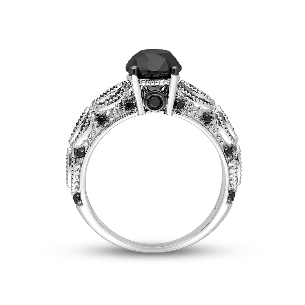 Black Diamond Engagement Ring 2 ct tw Round 10K White Gold 9hzz71SS