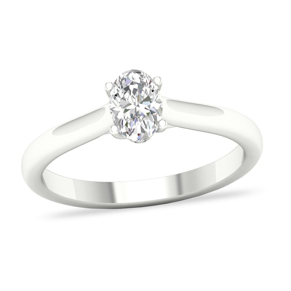 Diamond Solitaire Ring 1/2 ct tw Oval-cut 14K White Gold (SI2/I) A6JLX325