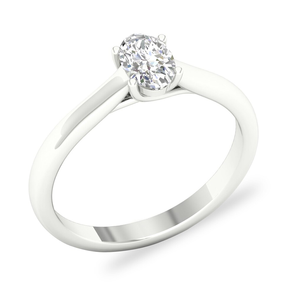 Diamond Solitaire Ring 1/2 ct tw Oval-cut 14K White Gold (SI2/I) A6JLX325