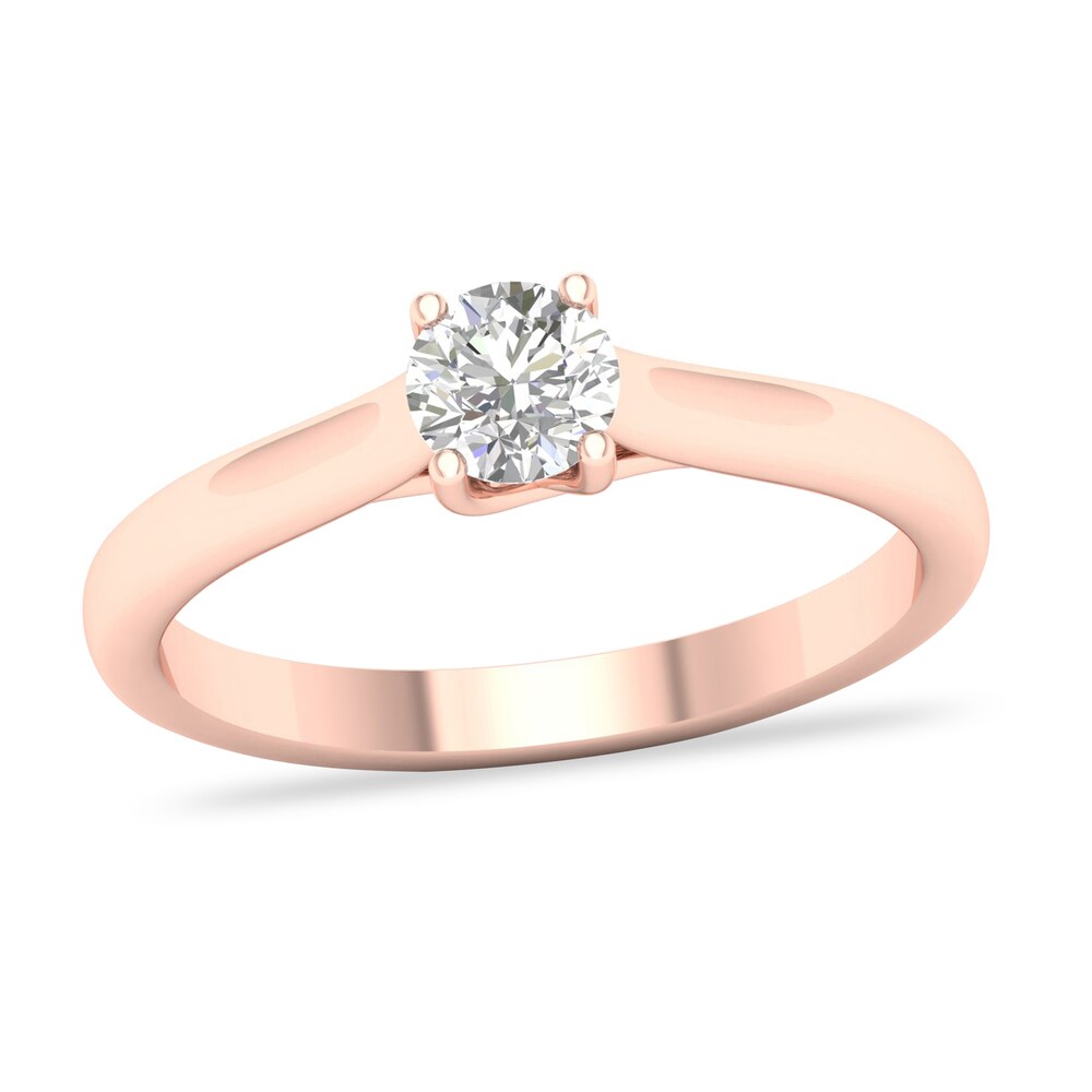 Diamond Solitaire Ring 1/2 ct tw Round-cut 14K Rose Gold (SI2/I) ABSh1lZM [ABSh1lZM]