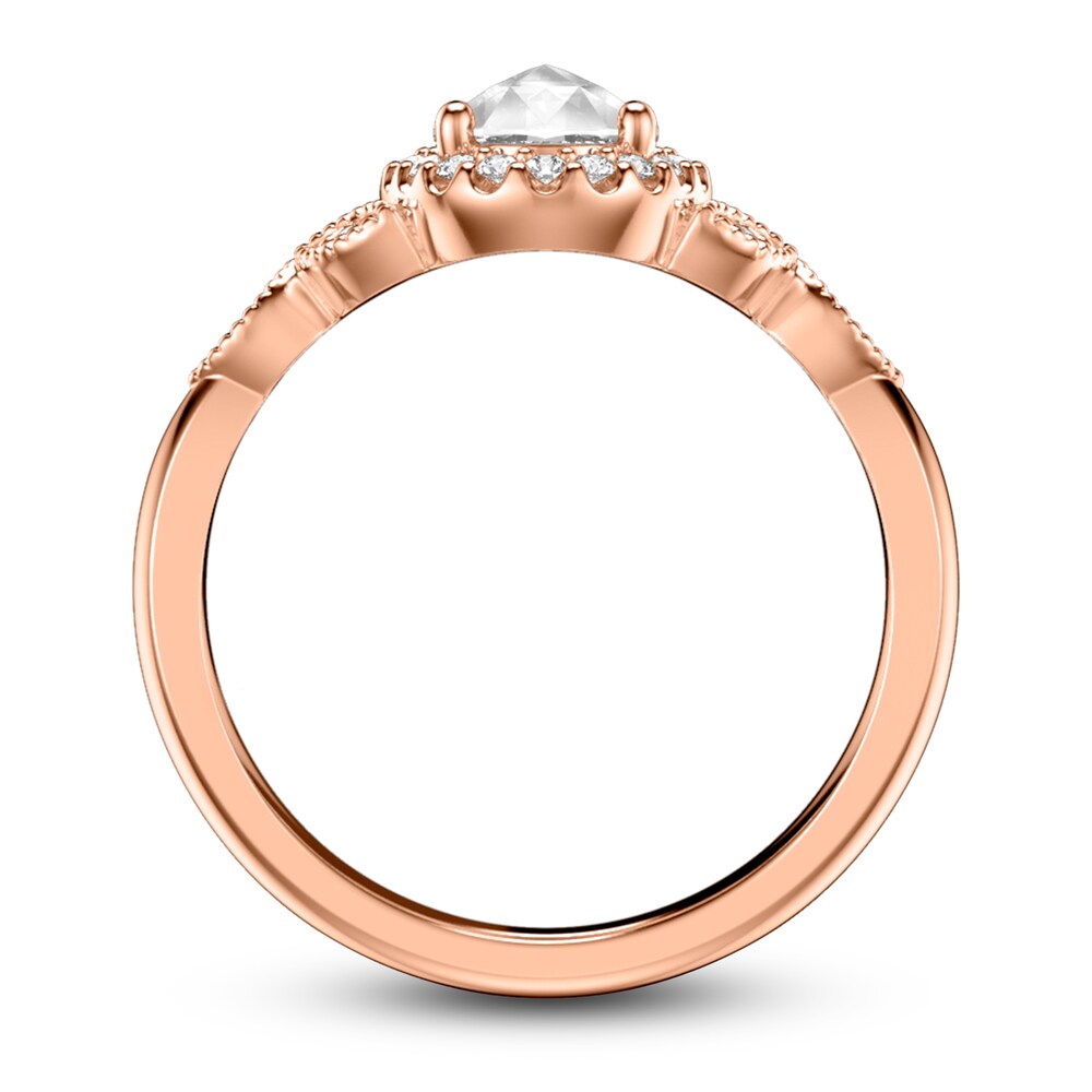 ArtCarved Rose-Cut Diamond Engagement Ring 5/8 ct tw 14K Rose Gold APFpJkCP