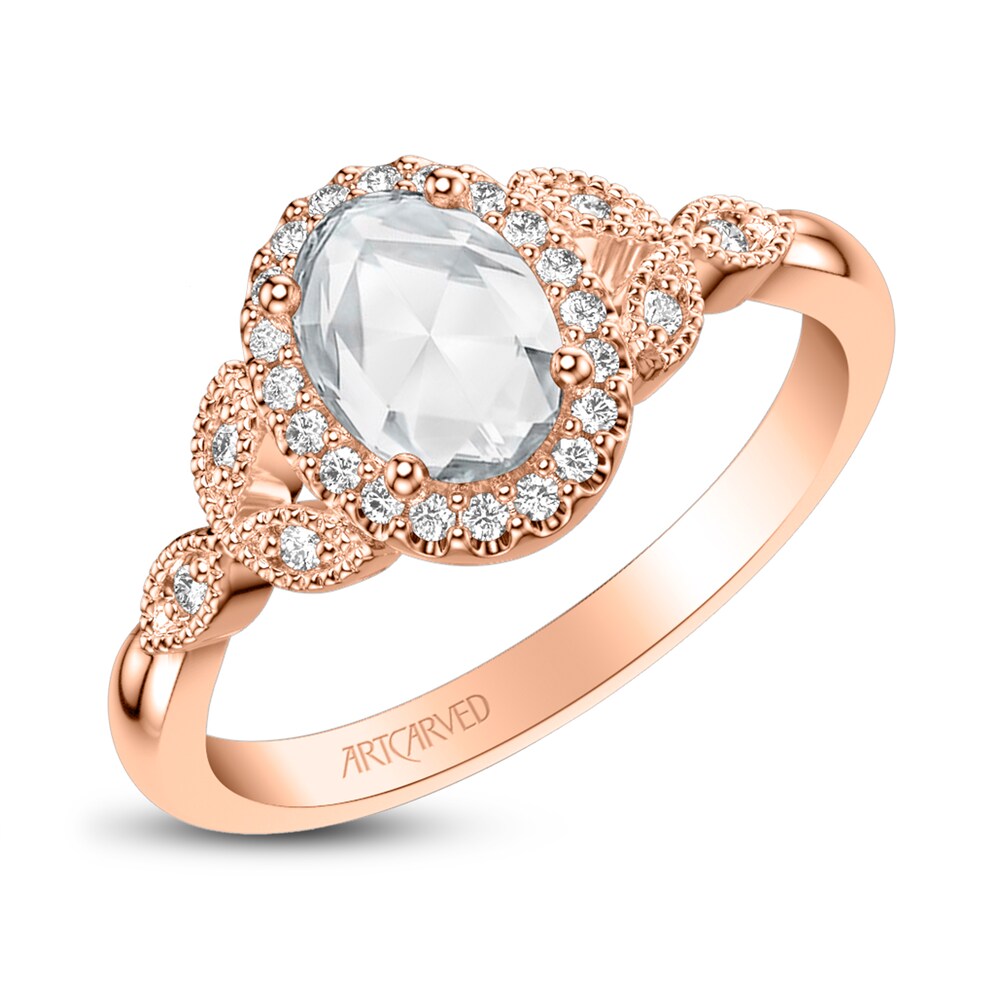 ArtCarved Rose-Cut Diamond Engagement Ring 5/8 ct tw 14K Rose Gold APFpJkCP