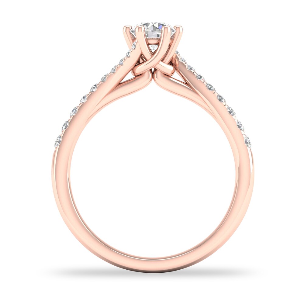 Diamond Ring 1/2 ct tw Round-cut 14K Rose Gold AQ1QcXkl