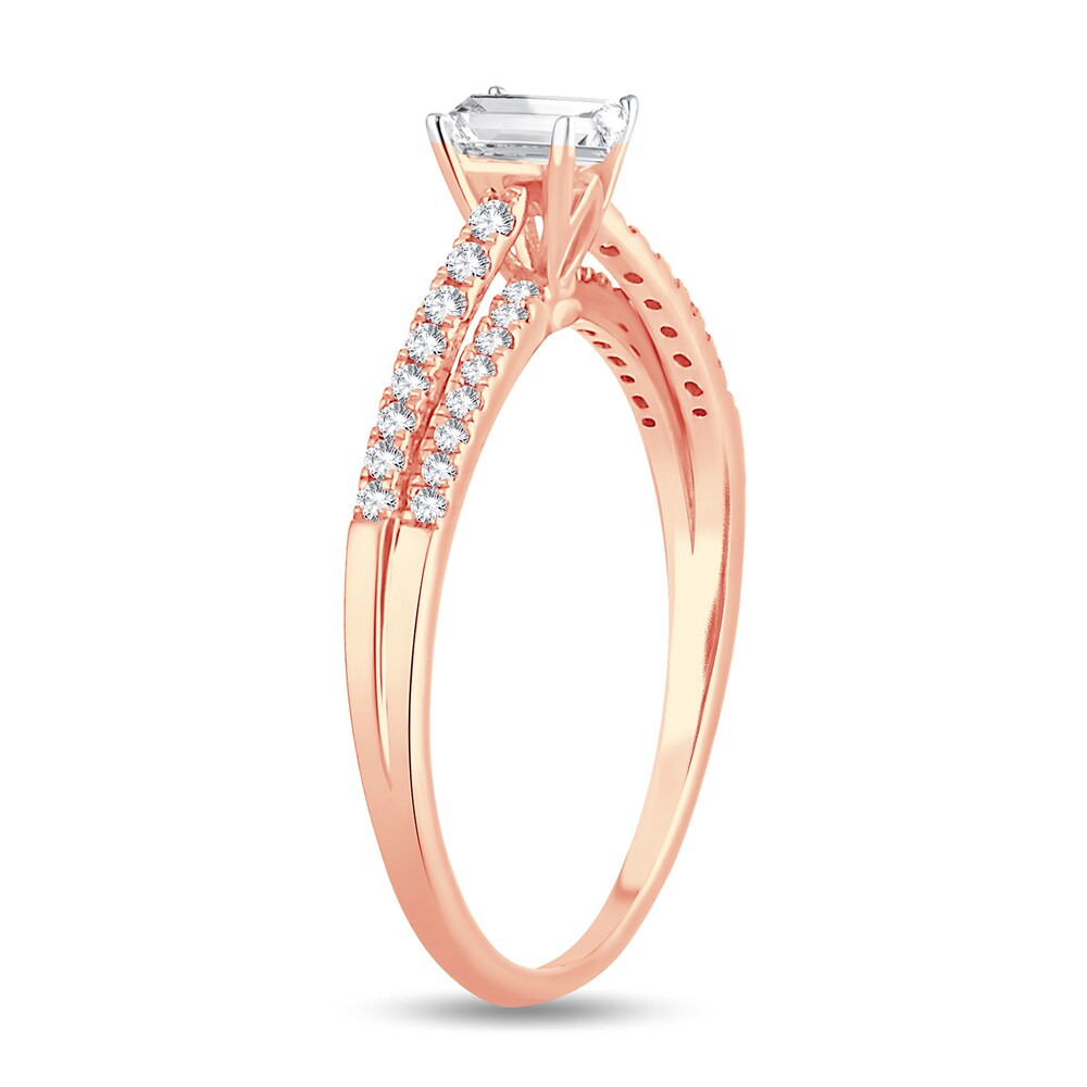 Diamond Ring 1/2 ct tw Emerald-cut 14K Rose Gold AQwx6Pyd