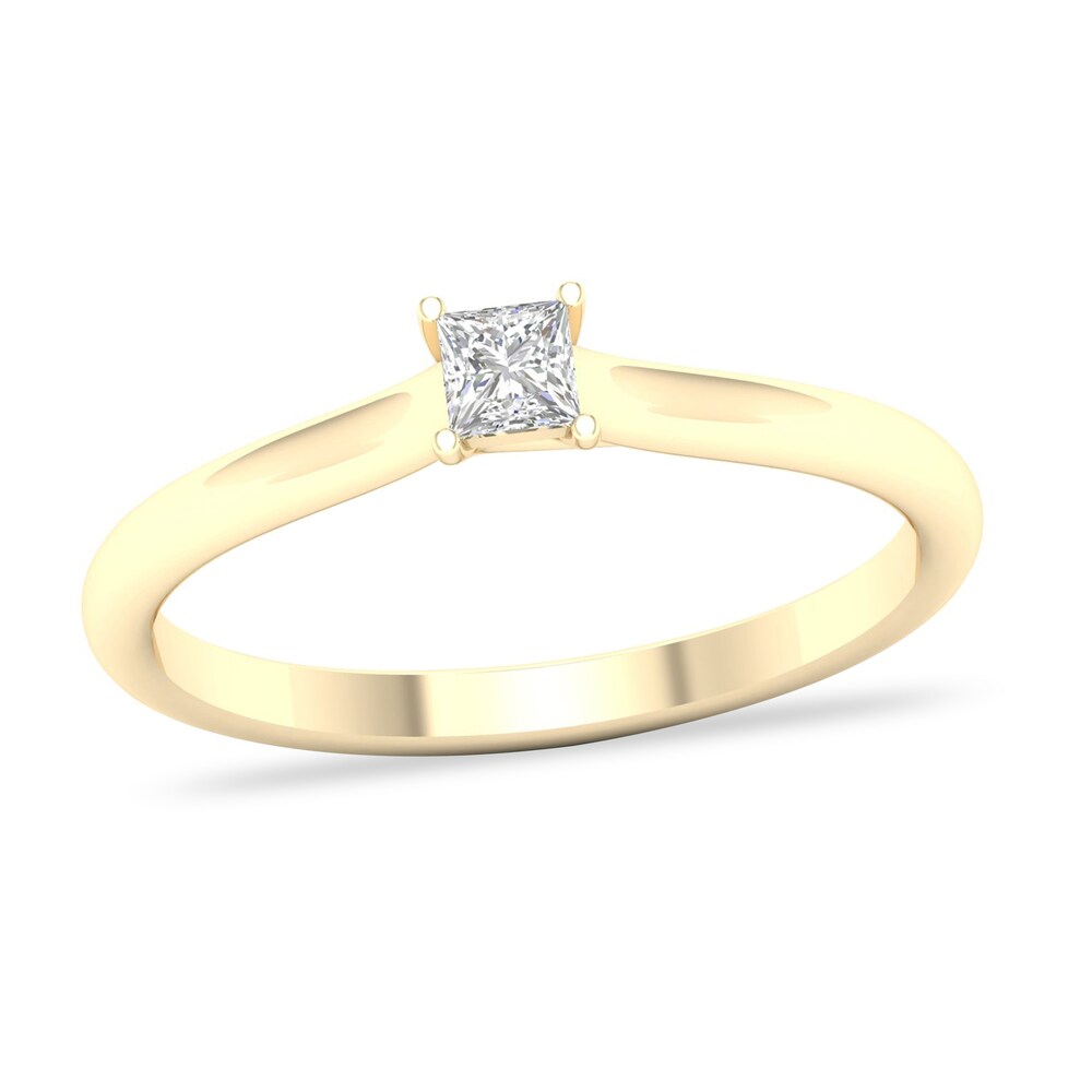 Diamond Solitaire Ring 1/6 ct tw Princess-cut 14K Yellow Gold (SI2/I) ATuaY1VS [ATuaY1VS]