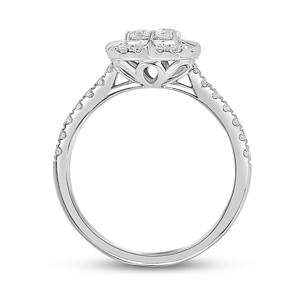 Diamond Engagement Ring 3/4 ct tw Round 14K White Gold ATz4EVq4