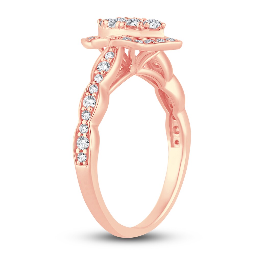 Diamond Ring 1/2 ct tw Round 14K Rose Gold AUzvoD1a
