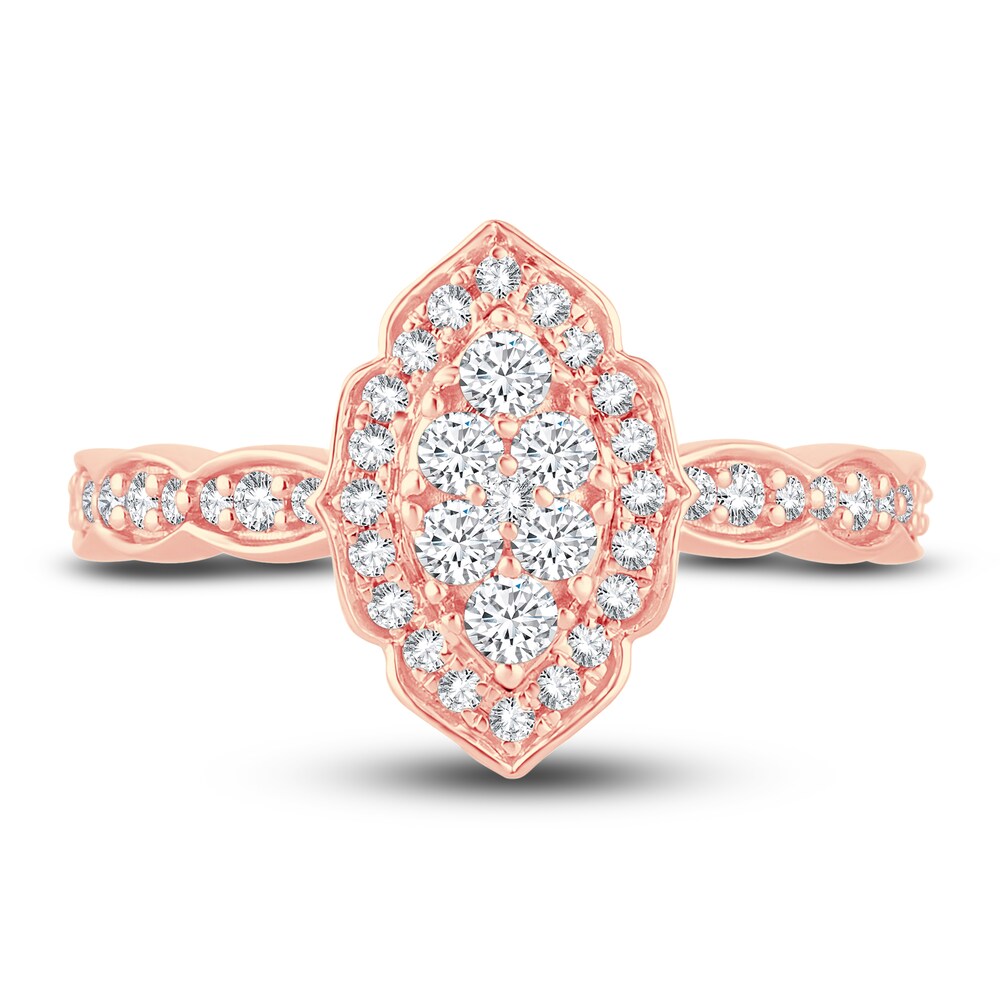 Diamond Ring 1/2 ct tw Round 14K Rose Gold AUzvoD1a