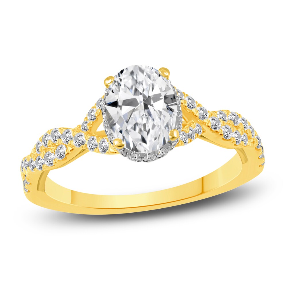 Diamond Twist Engagement Ring 1-3/8 ct tw Oval/Round 14K Yellow Gold AlMwlBTG [AlMwlBTG]