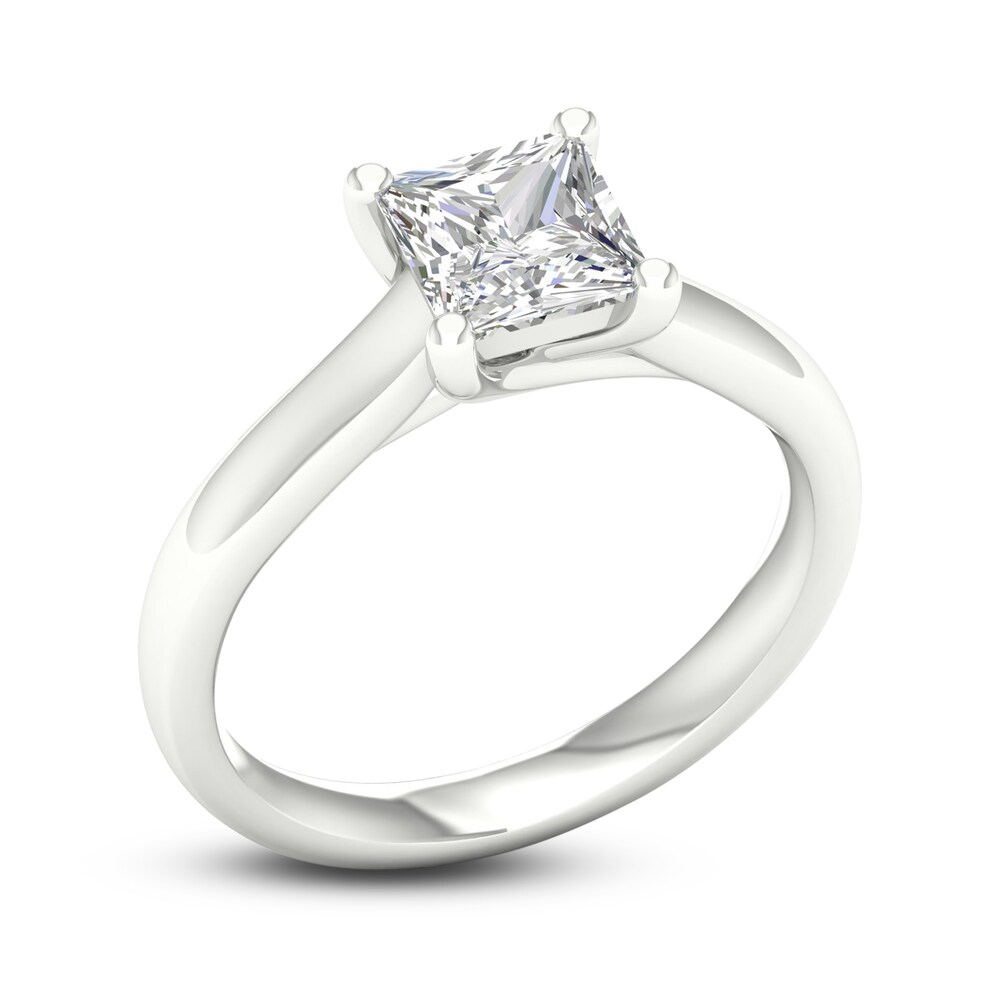 Diamond Solitaire Ring 1-1/2 ct tw Princess-cut 14K White Gold (I1/I) Am3vaz8N