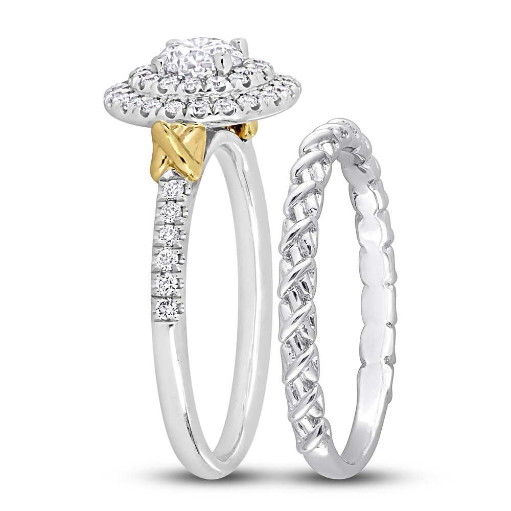 Diamond Y-Knot Bridal Set 7/8 ct tw Round 14K Two-Tone Gold AsSm2I7s