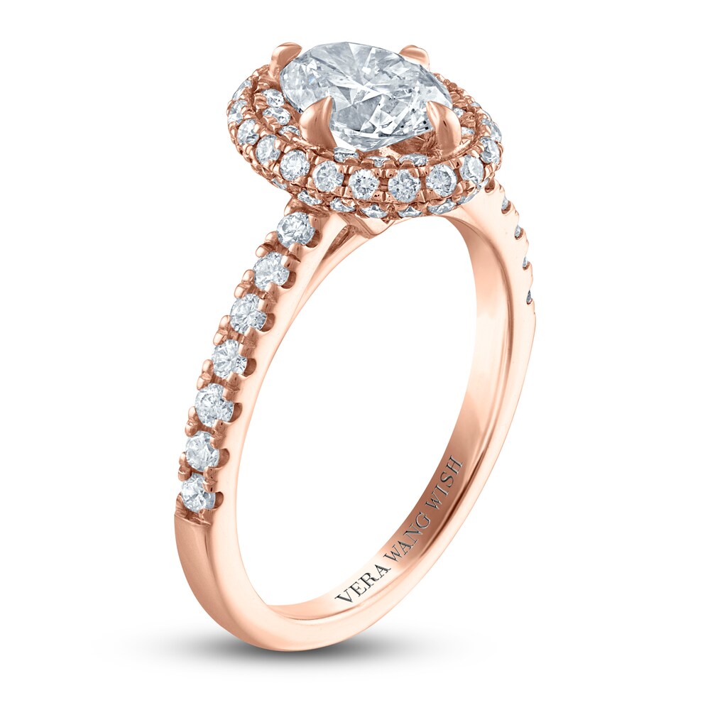 Vera Wang WISH Diamond Engagement Ring 2-3/8 ct tw Oval/ Round 18K Rose Gold B2ECXpAd