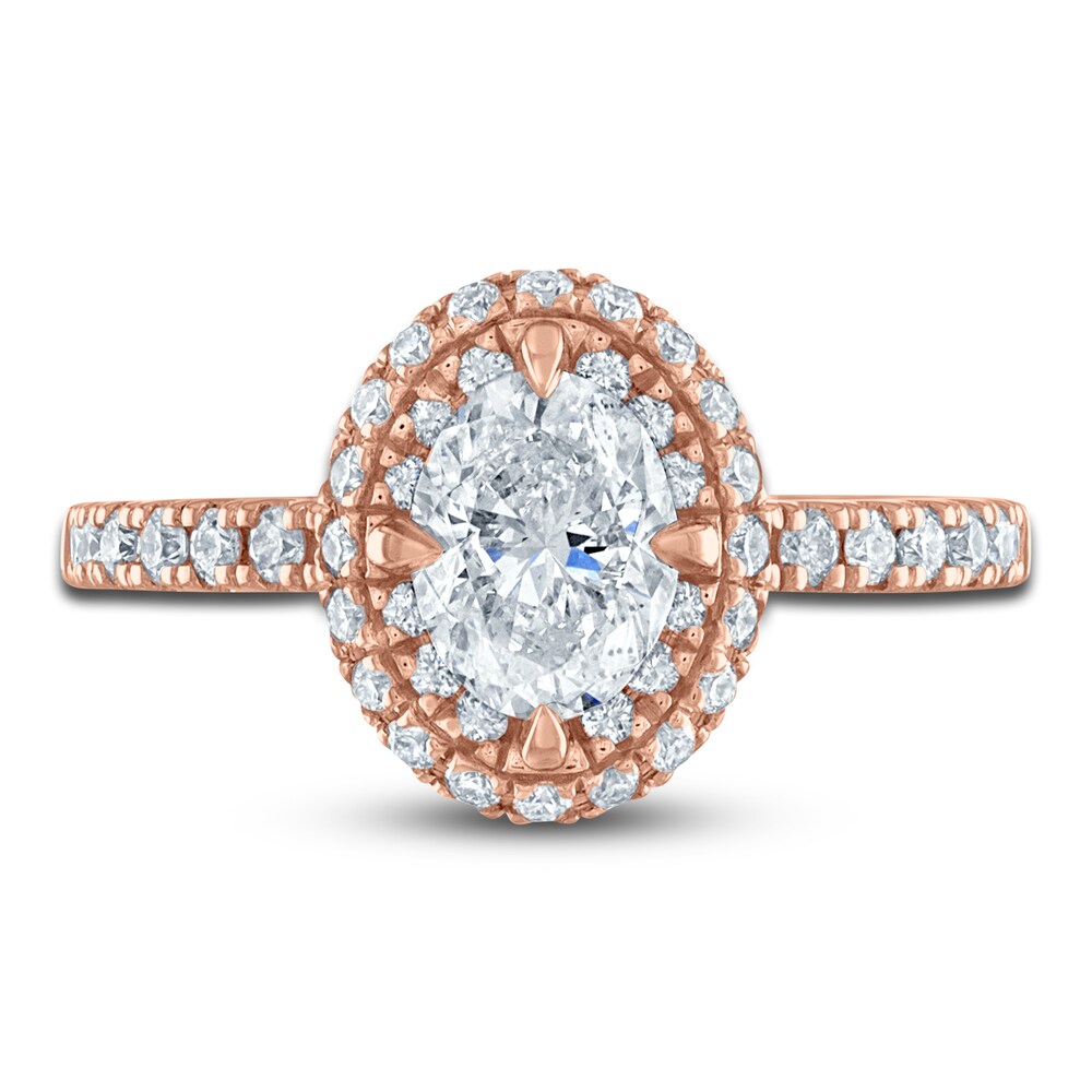 Vera Wang WISH Diamond Engagement Ring 2-3/8 ct tw Oval/ Round 18K Rose Gold B2ECXpAd