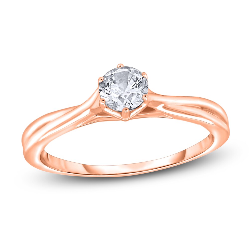 Diamond Solitaire Twist Engagement Ring 3/4 ct tw Round 14K Rose Gold (I2/I) B4kdmmmJ [B4kdmmmJ]