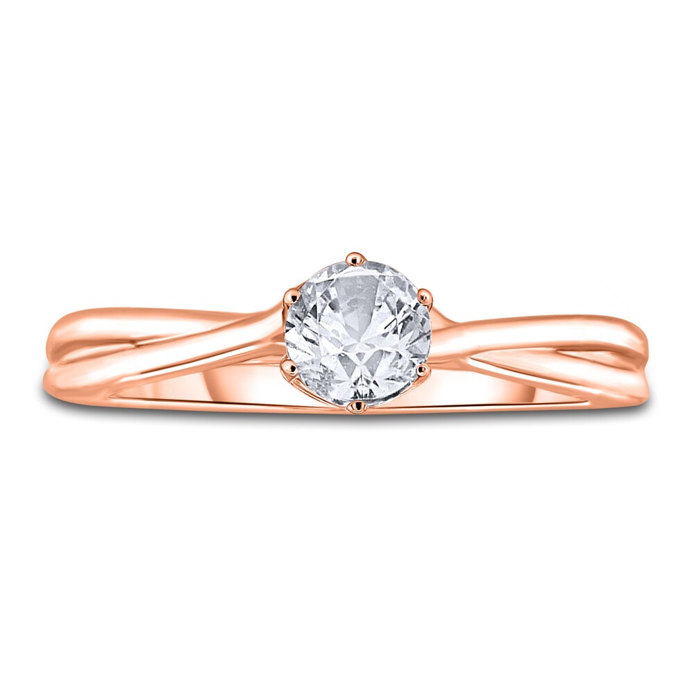 Diamond Solitaire Twist Engagement Ring 3/4 ct tw Round 14K Rose Gold (I2/I) B4kdmmmJ