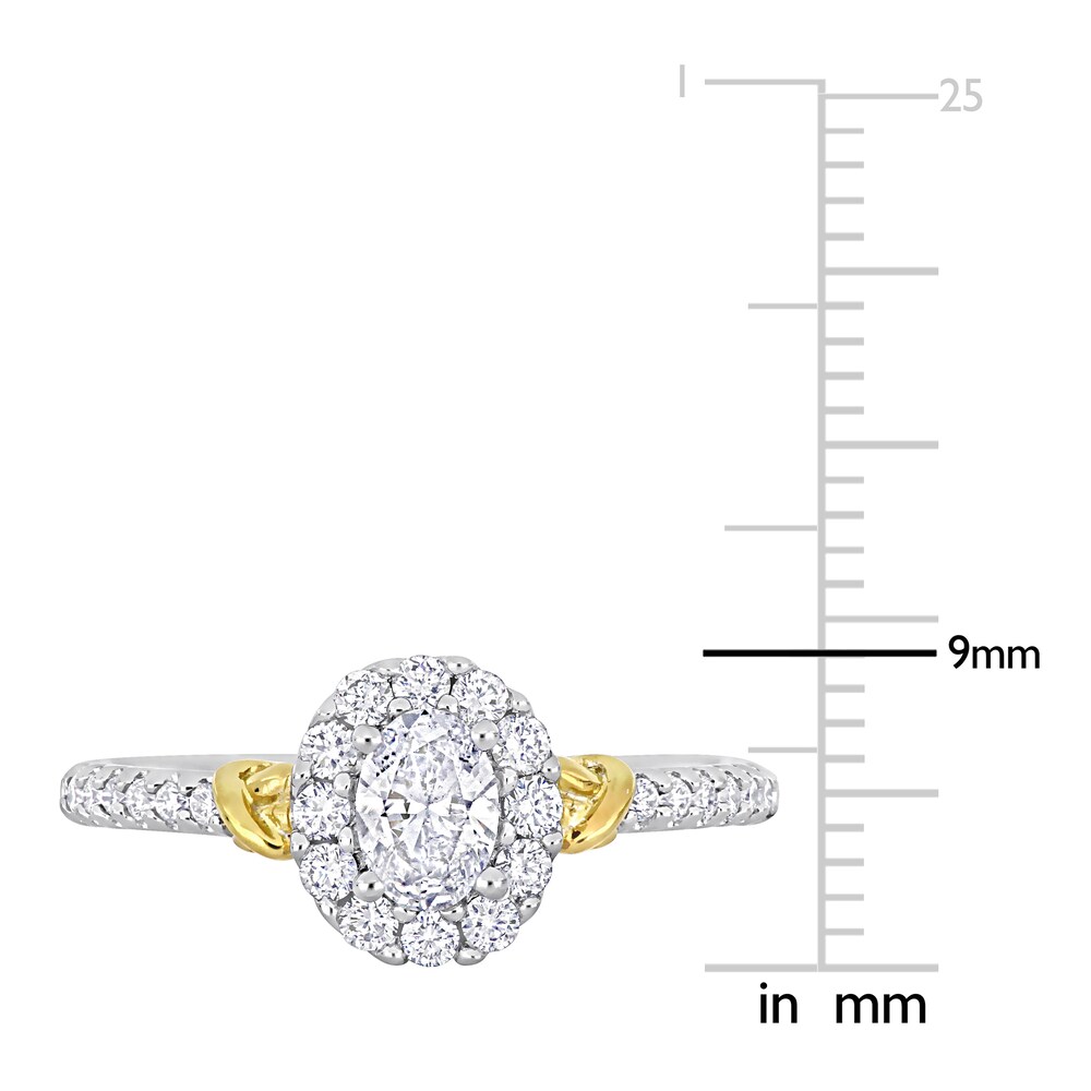 Diamond Y-Knot Ring 3/4 ct tw Oval/Round 14K Two-Tone Gold B61qz1mv