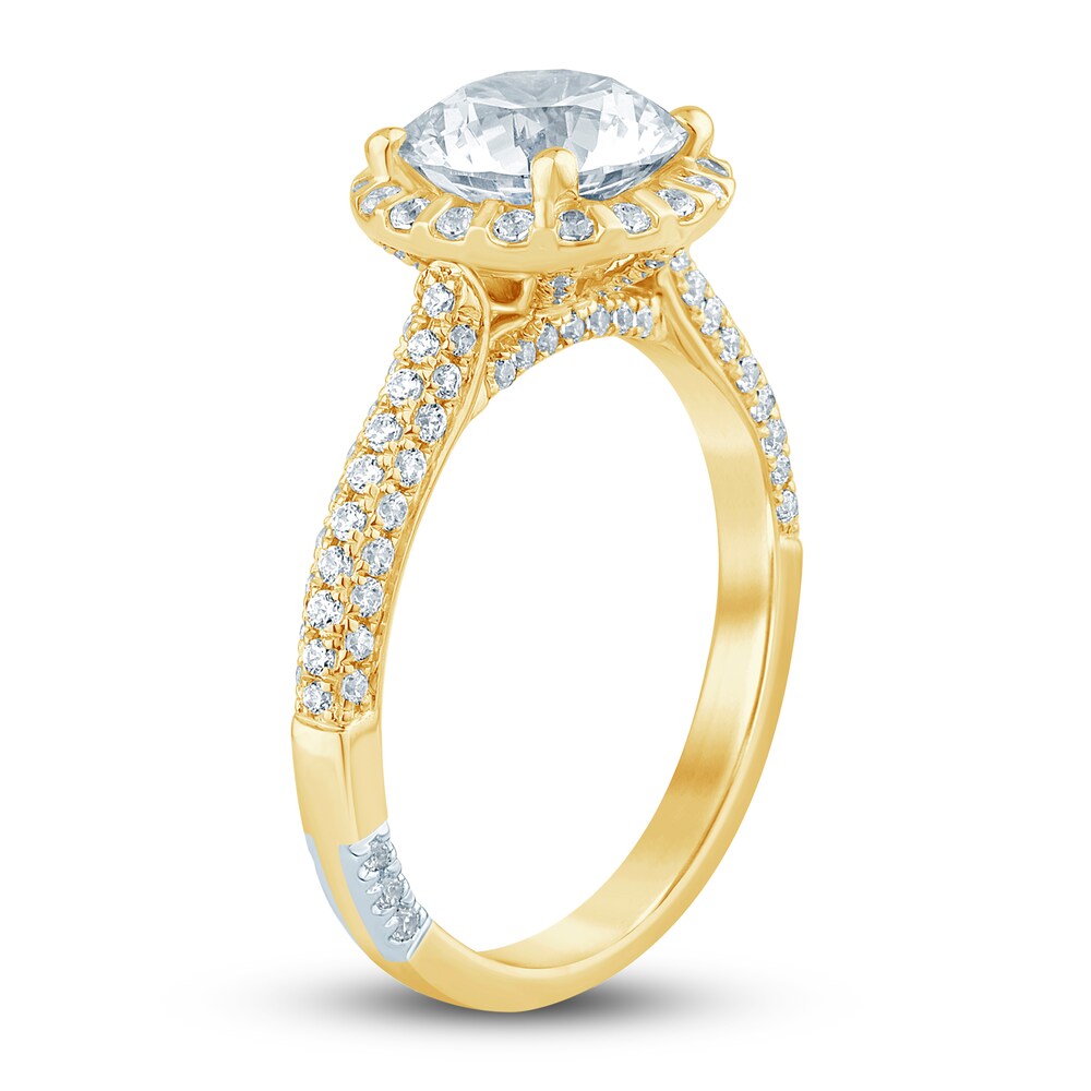 Pnina Tornai Lab-Created Diamond Engagement Ring 2-1/2 ct tw Round 14K Yellow Gold B6SbRkoW