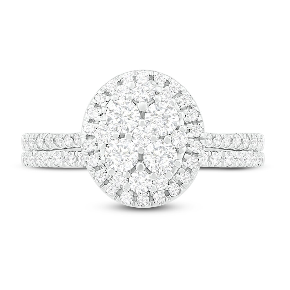 Diamond Bridal Set 7/8 ct tw Round 14K White Gold BLyzOQJG