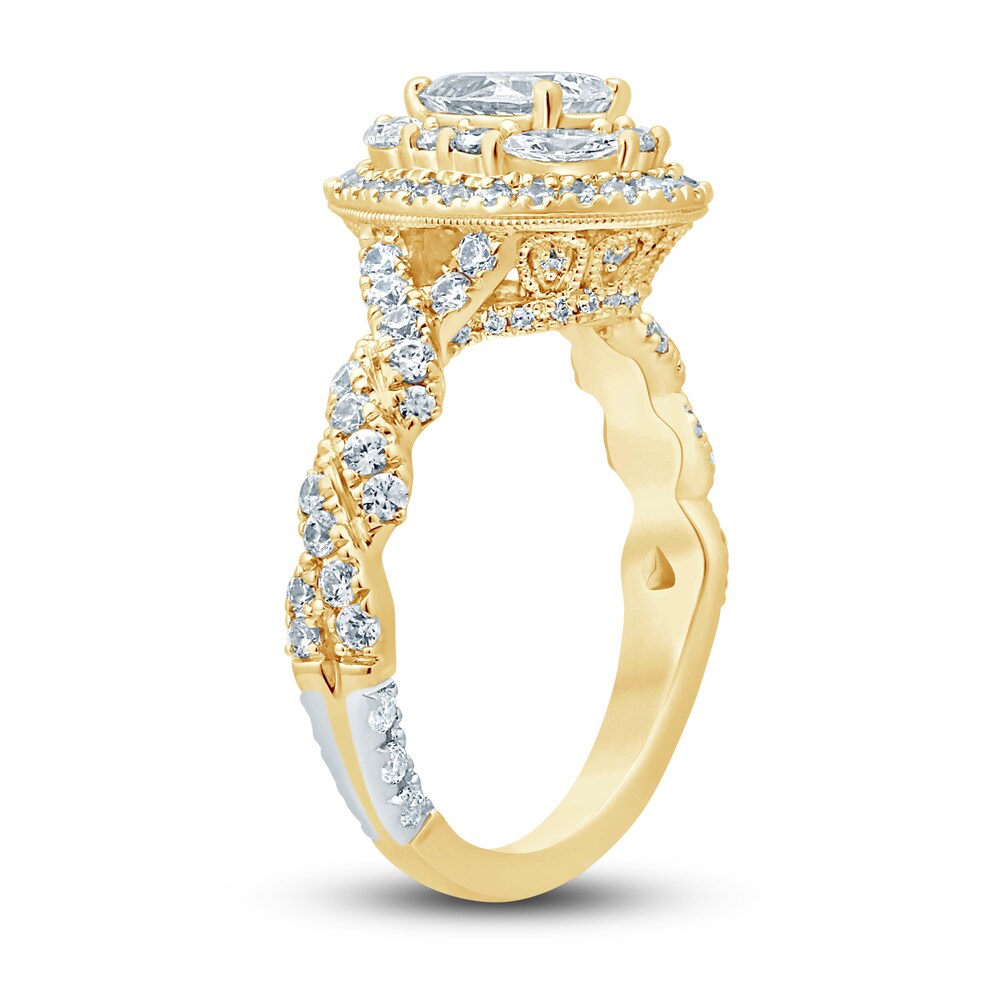 Pnina Tornai Diamond Engagement Ring 1-3/8 ct tw Pear/Round /Marquise 14K Yellow Gold BVF8SuJX