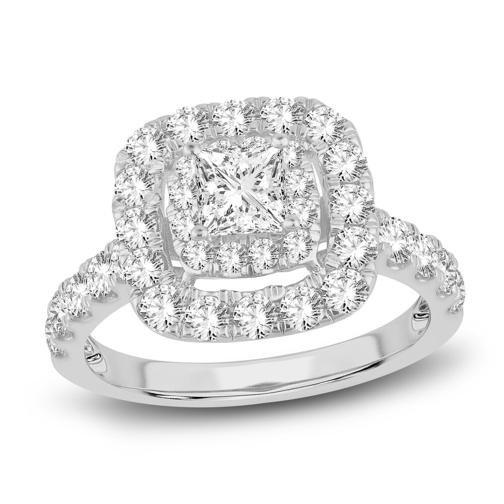 Diamond Engagement Ring 2 ct tw Princess/Round 14K White Gold BkJhwdrJ [BkJhwdrJ]