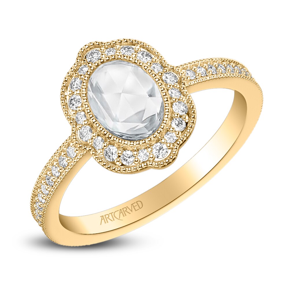 ArtCarved Diamond Engagement Ring 1 ct tw Round/Rose 14K Yellow Gold BzdefBZL