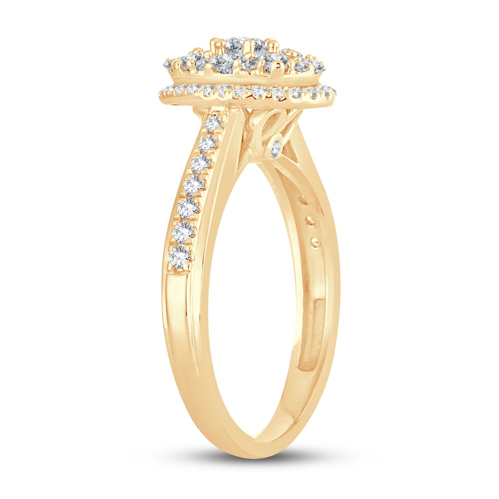 Diamond Ring 7/8 ct tw Round-cut 14K Yellow Gold CU63nTlC