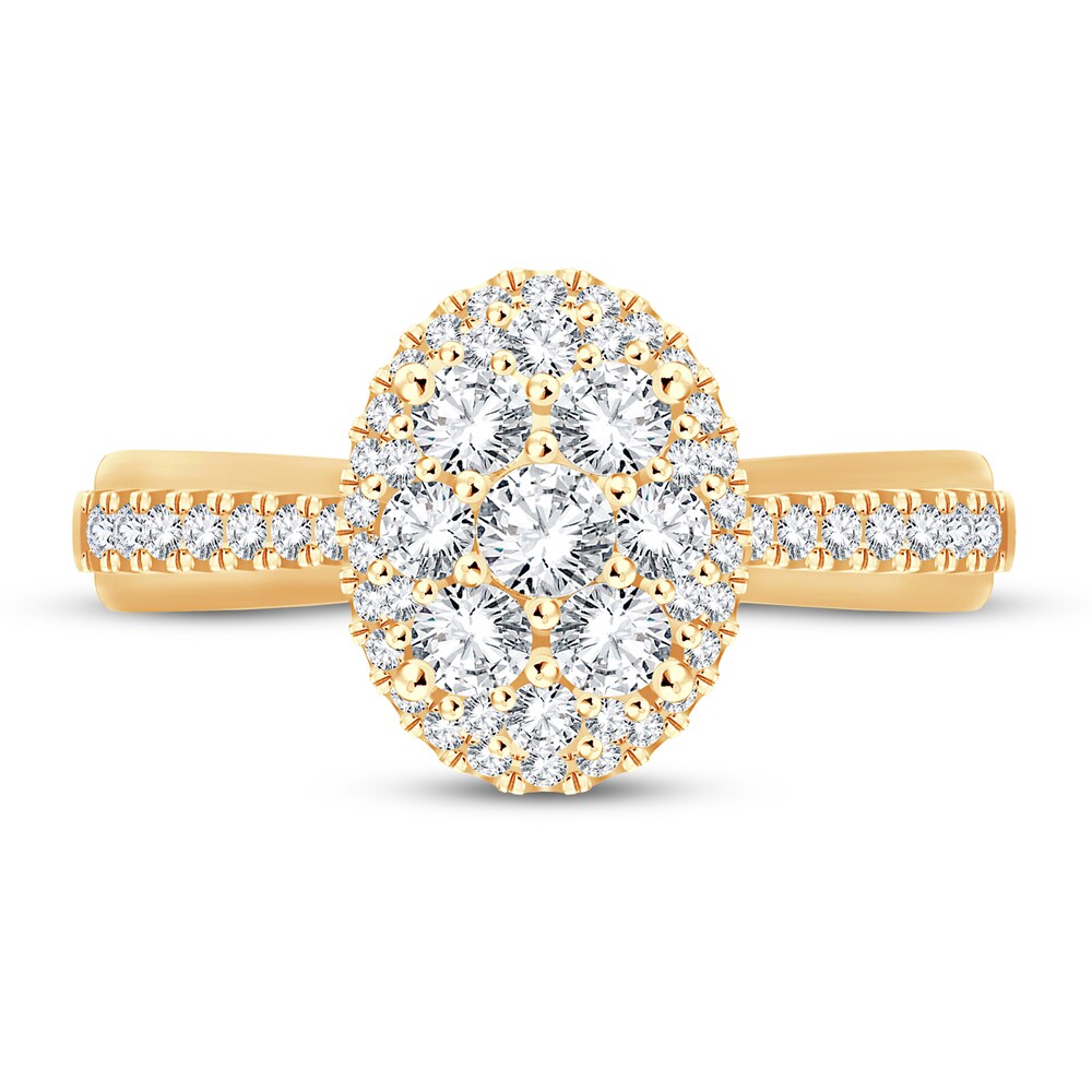 Diamond Ring 7/8 ct tw Round-cut 14K Yellow Gold CU63nTlC