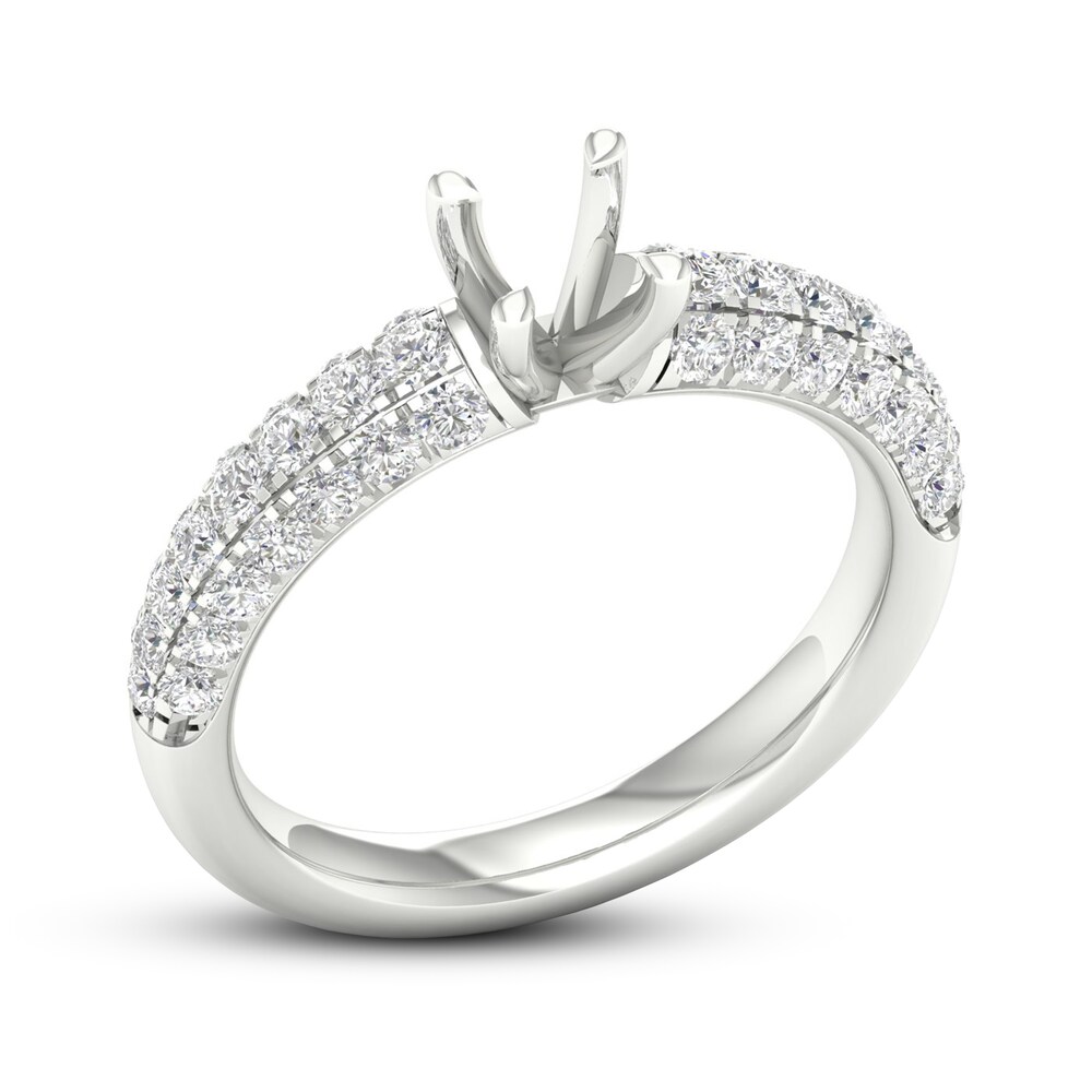 Diamond Ring Setting 7/8 carat tw Round Platinum CV7wzhui