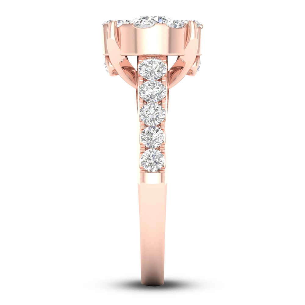 Diamond Engagement Ring 2 ct tw Round 14K Rose Gold Clpjjs78