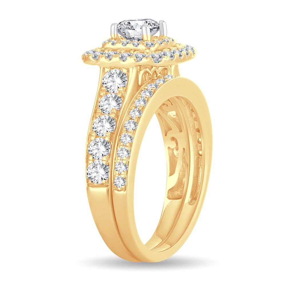 Diamond Bridal Set 2 ct tw Princess 14K Yellow Gold CpYxpVSY