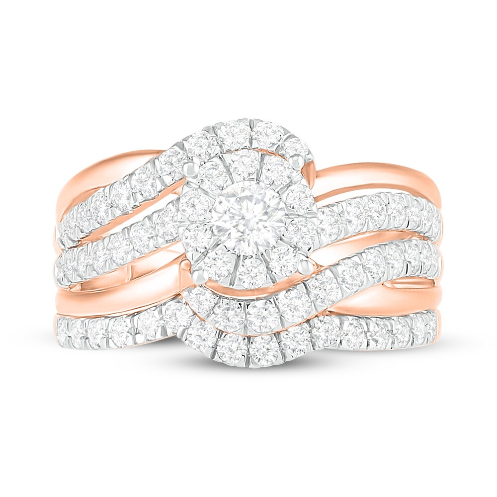 Diamond Bridal Set 1 ct tw Round 14K Rose Gold D6uV5VHU