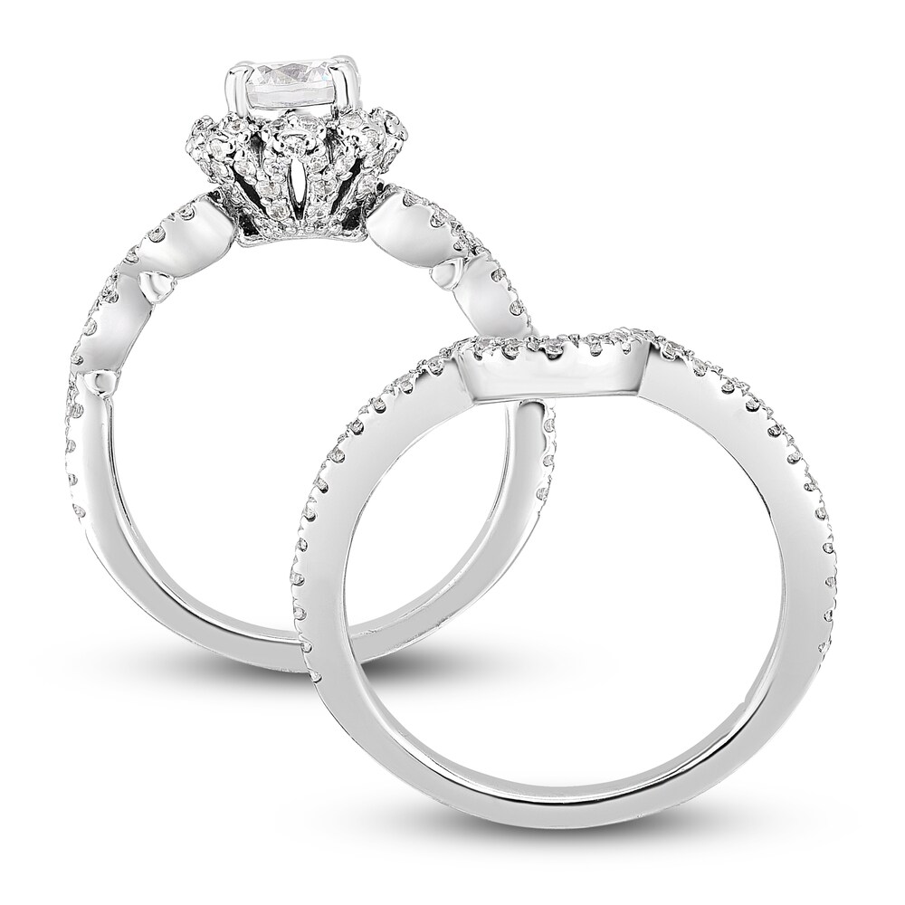 Diamond Bridal Set 1-3/4 ct tw Round 14K White Gold DDvzZNxB