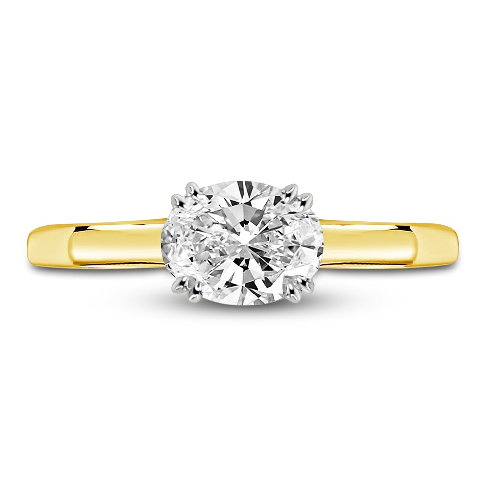 Diamond Solitaire Plus Ring 1 ct tw Oval 14K Yellow Gold (I2/I) DKK8f09f