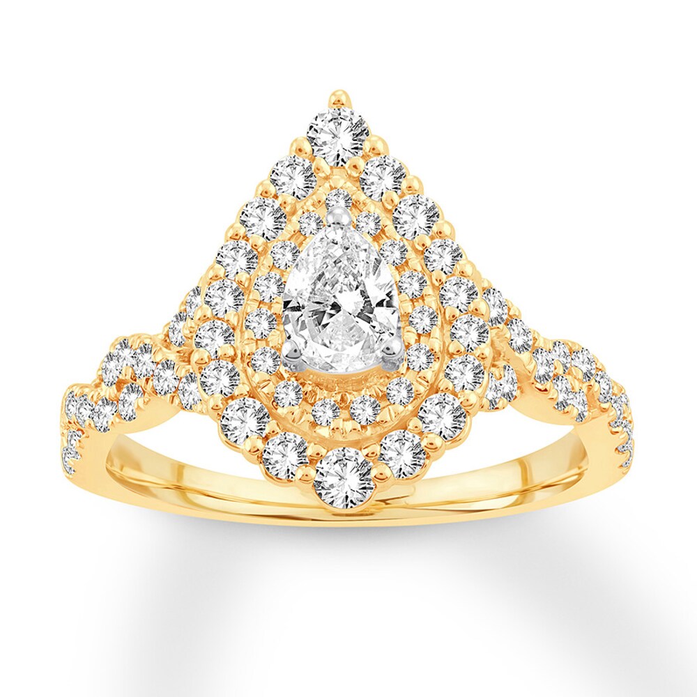 Diamond Engagement Ring 1 ct tw Pear-shaped 14K Yellow Gold Dd5MfZKm [Dd5MfZKm]