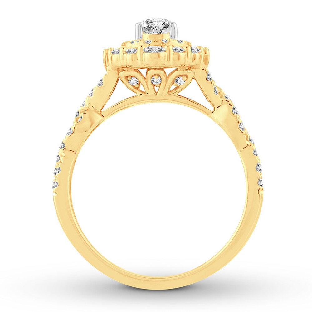 Diamond Engagement Ring 1 ct tw Pear-shaped 14K Yellow Gold Dd5MfZKm