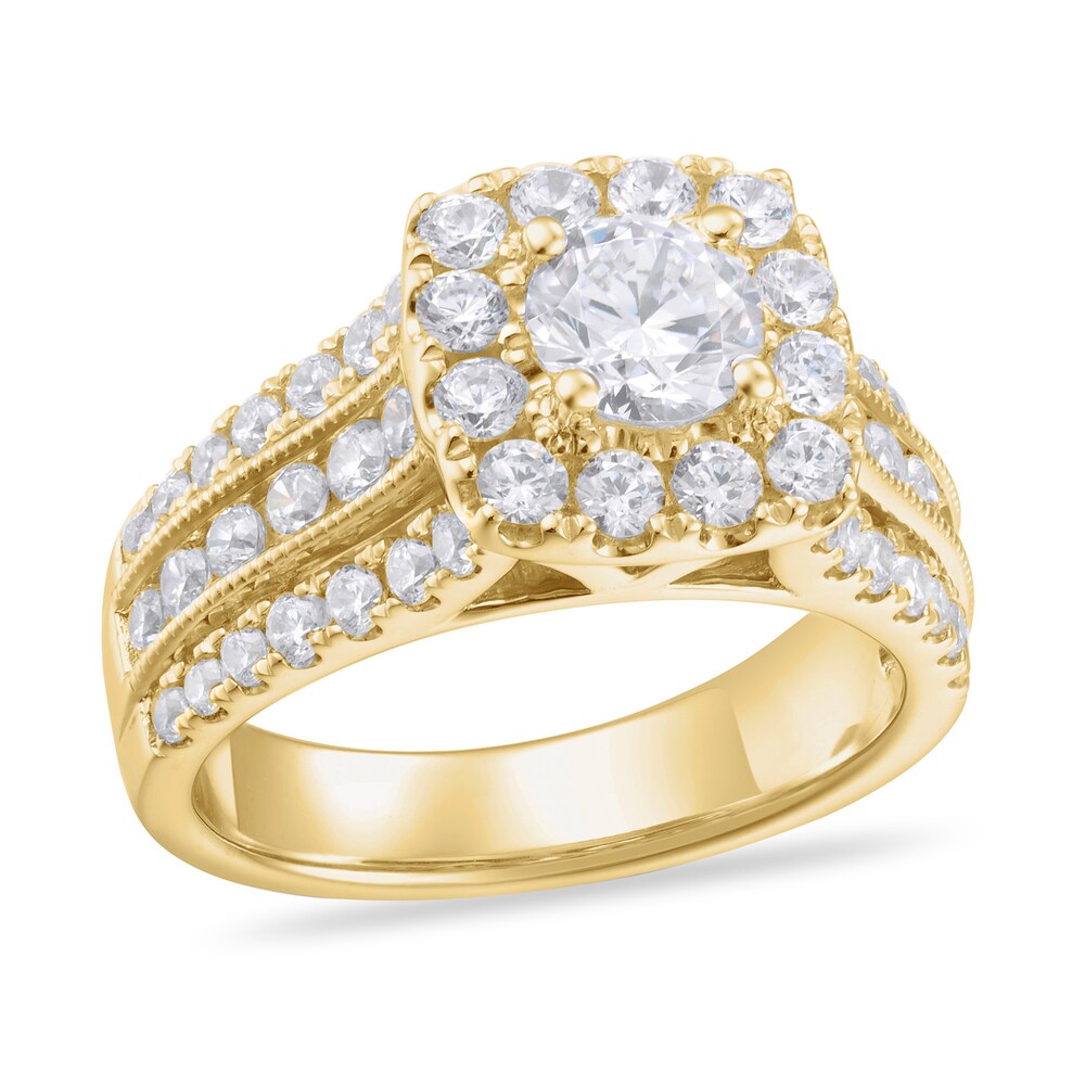 Diamond Engagement Ring 2-1/4 ct tw Round 14K Yellow Gold DgxTVX26 [DgxTVX26]