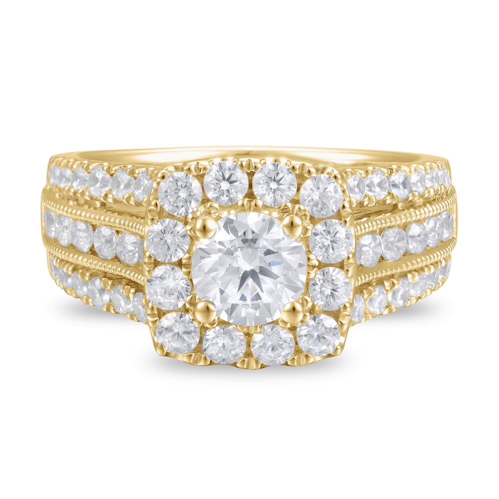 Diamond Engagement Ring 2-1/4 ct tw Round 14K Yellow Gold DgxTVX26