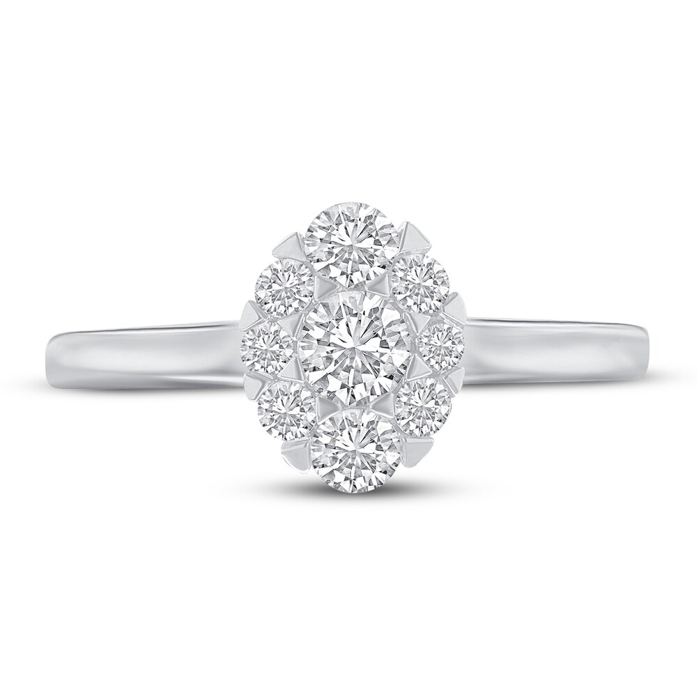 Diamond Engagement Ring 1/2 ct tw Round 14K White Gold Di7Mzya7