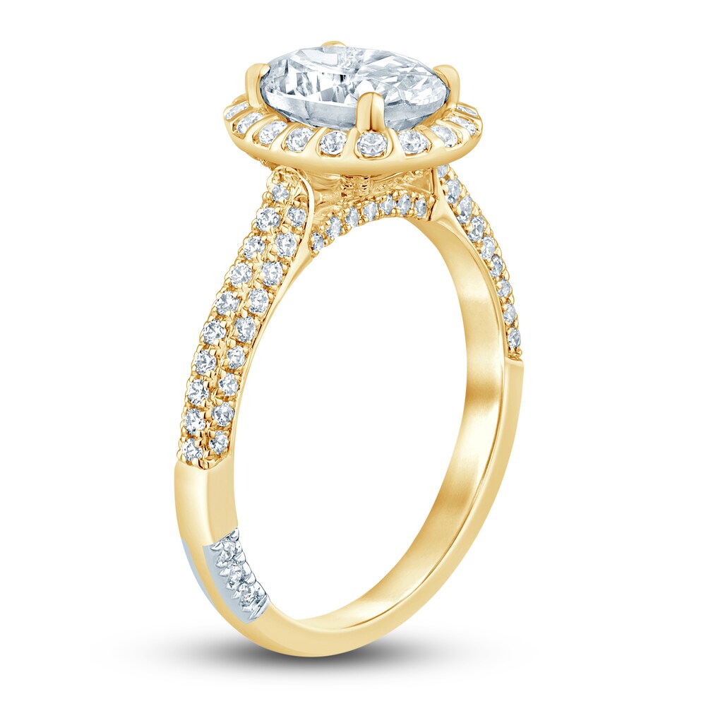 Pnina Tornai Lab-Created Diamond Engagement Ring 2 ct tw Oval/Round 14K Yellow Gold Dm7wJtYT