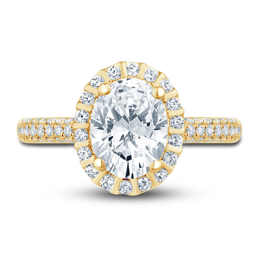 Pnina Tornai Lab-Created Diamond Engagement Ring 2 ct tw Oval/Round 14K Yellow Gold Dm7wJtYT