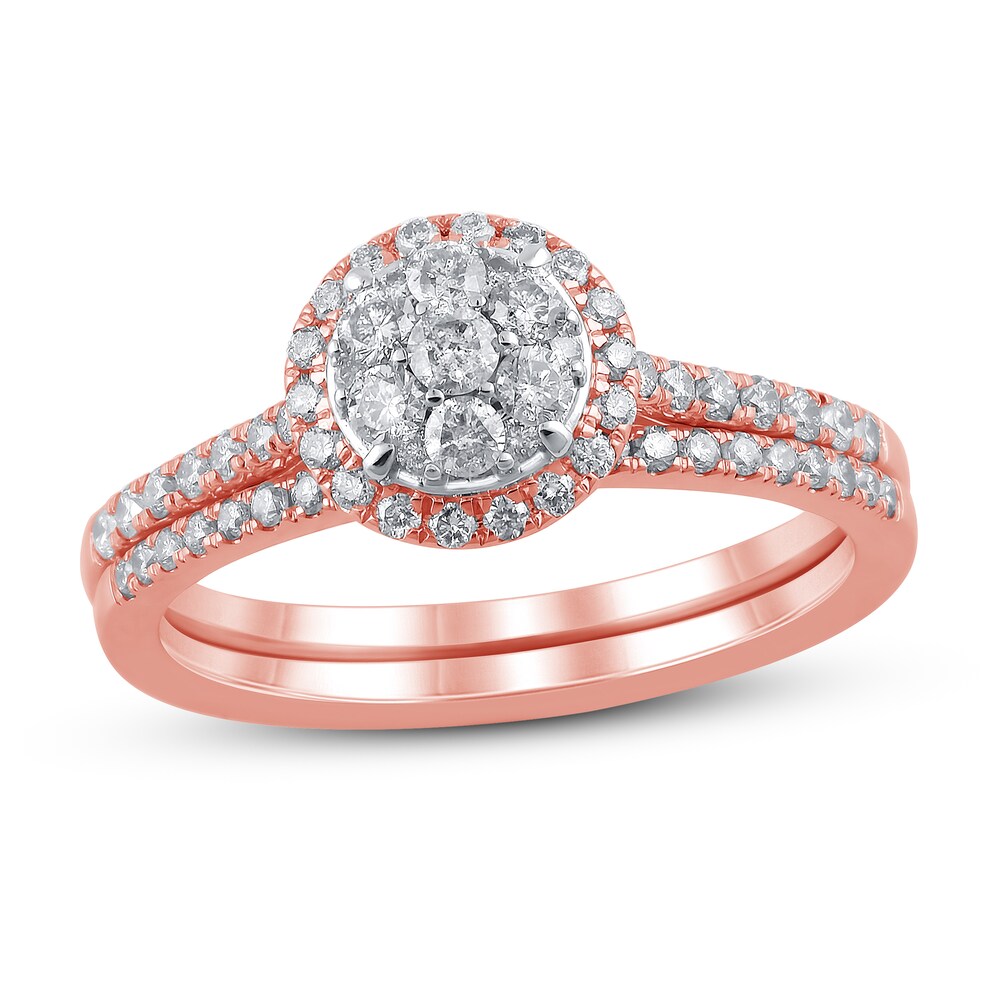 Diamond Bridal Set 1/2 ct tw Round 14K Rose Gold DpmTBxp6 [DpmTBxp6]