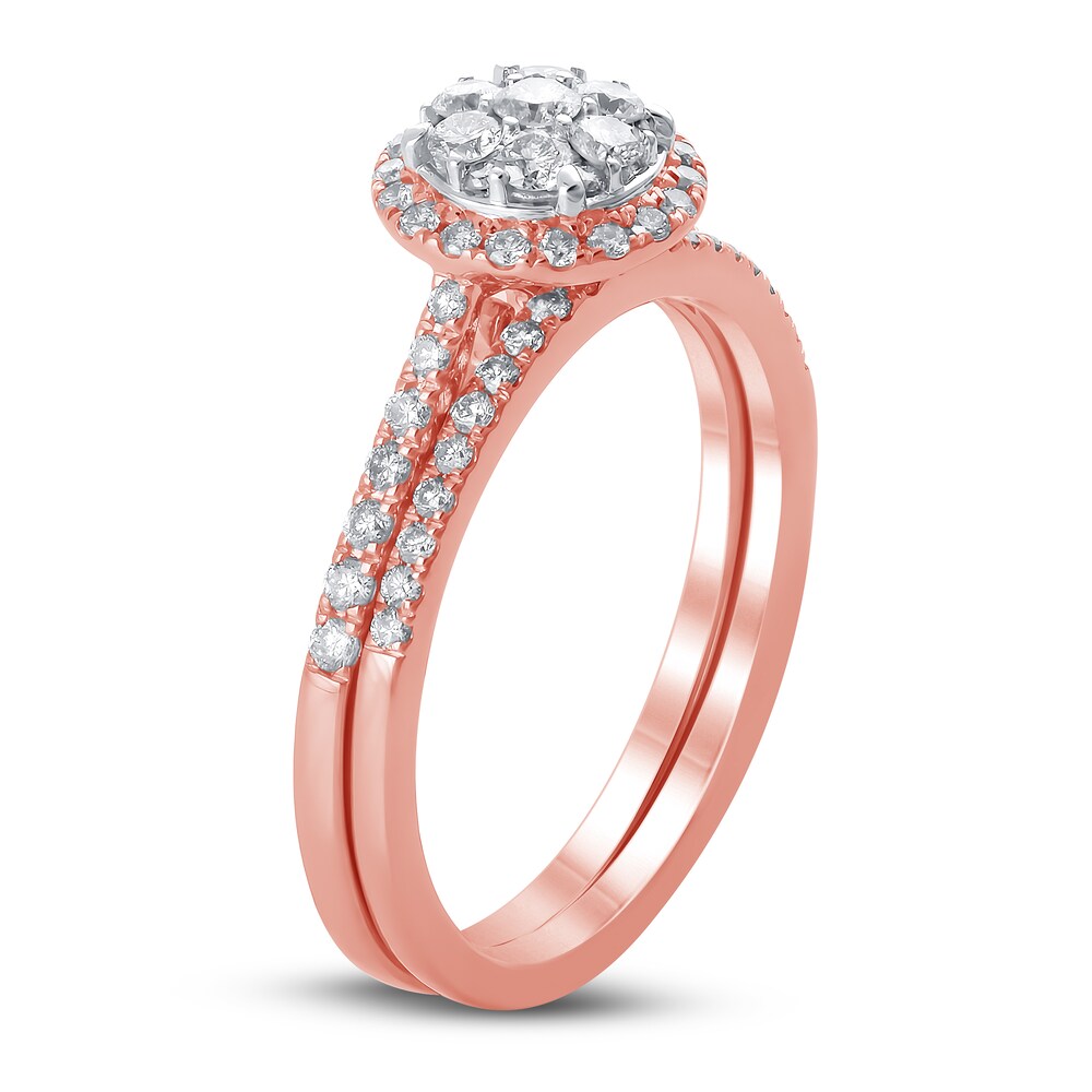 Diamond Bridal Set 1/2 ct tw Round 14K Rose Gold DpmTBxp6